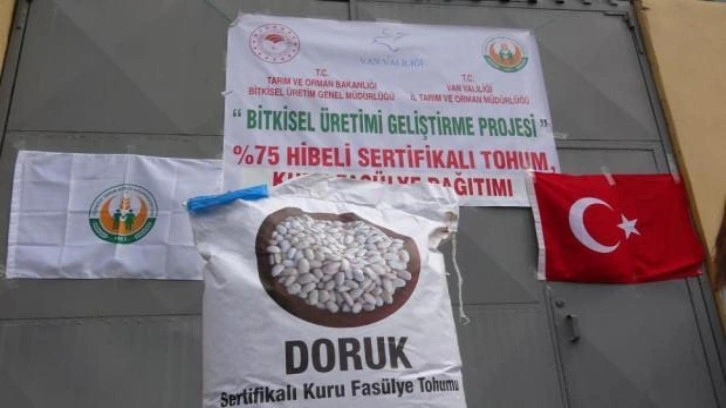 15 ton kuru fasulye tohumu dağıtıldı