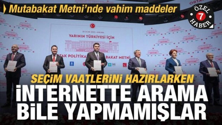 6'lı masanın mutabakat metninde vahim maddeler... 'İnternette arama bile yapmamışlar!'