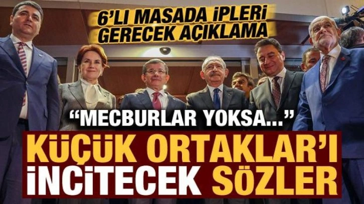 6'lı masayı karıştıracak açıklama! 'Küçük ortaklar'ı 'incitecek' sözler: Me