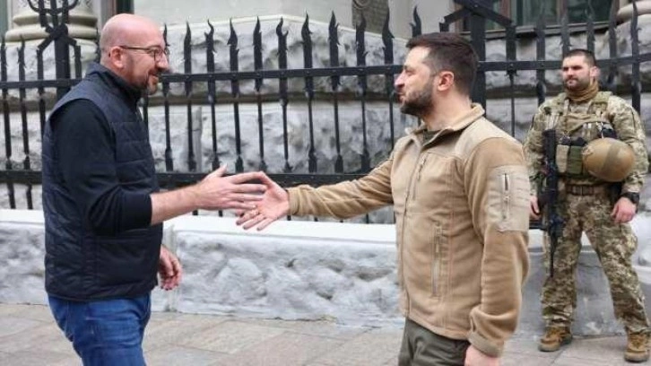 AB Konseyi Başkanı Michel, Kiev'de Zelenskiy ile bir araya geldi