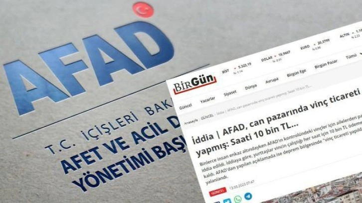 AFAD'dan BirGün ve HalkTV'nin 