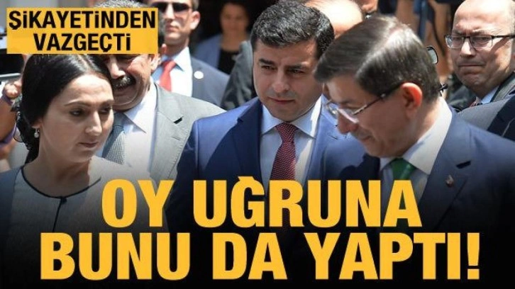 Ahmet Davutoğlu, Demirtaş hakkındaki şikayetinden vazgeçti