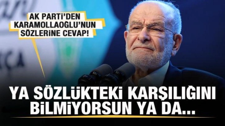 AK Parti'den Karamollaoğlu'na cevap: Ya sözlükteki karşılığını bilmiyorsun ya da...