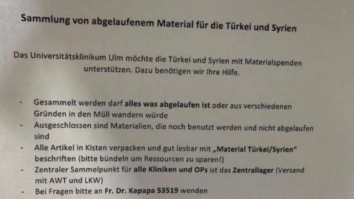 Almanya'da skandal yardım çağrısı: Tarihi geçmiş ürünleri gönderelim