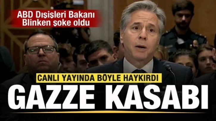 Antony Blinken'a büyük şok! Canlı yayında haykırdı: Gazze kasabı