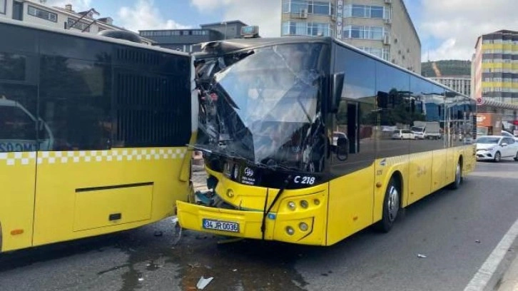 Ataşehir’de 2 İETT otobüsü birbirine girdi: 1 yaralı