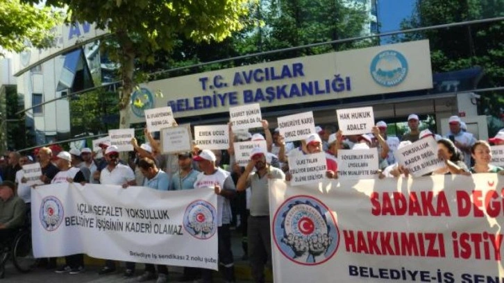 Avcılar Belediyesi önünde işçi eylemi