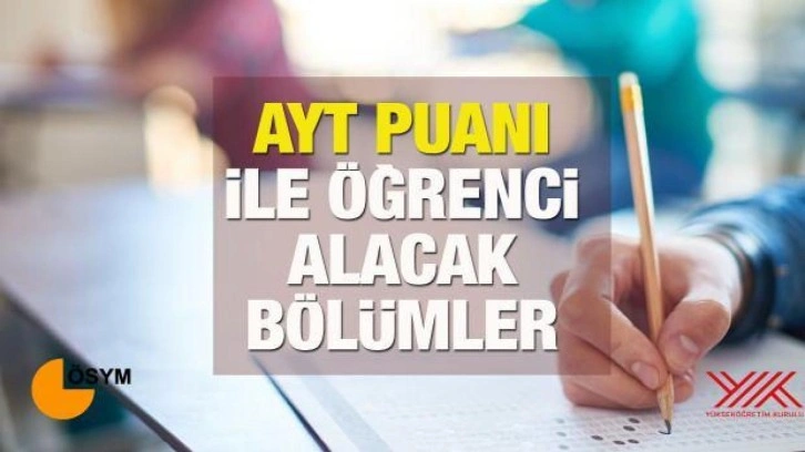 AYT puanıyla hangi bölümler öğrenci kabul ediyor? ÖSYM 2022 YKS 4 yıllık lisans bölümleri…