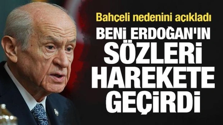 Bahçeli nedenini açıkladı: Beni Erdoğan'ın sözleri harekete geçirdi