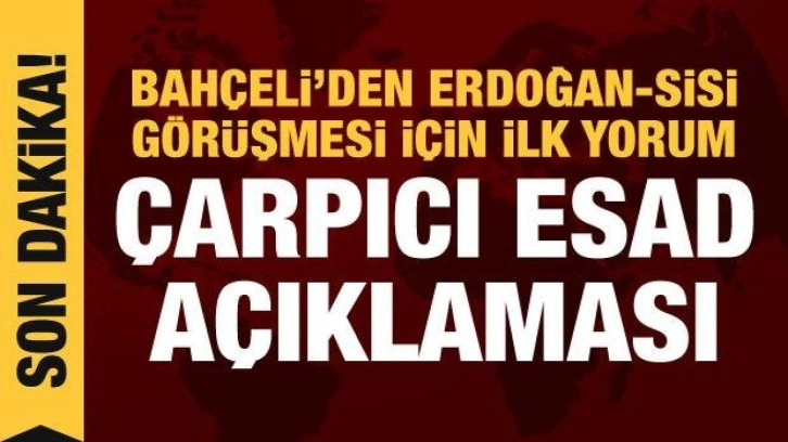 Bahçeli'den Erdoğan'a Sisi desteği: Esad'la da görüşülmeli