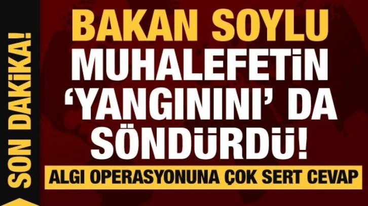 Bakan Soylu muhalefetin yangınını da söndürdü! Uçak ve helikopter açıklaması