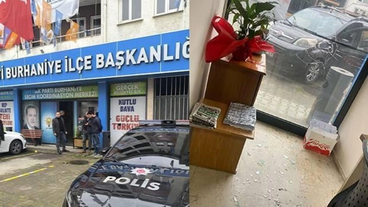 Balıkesir'de AK Parti ilçe başkanlığı binasına saldırı!