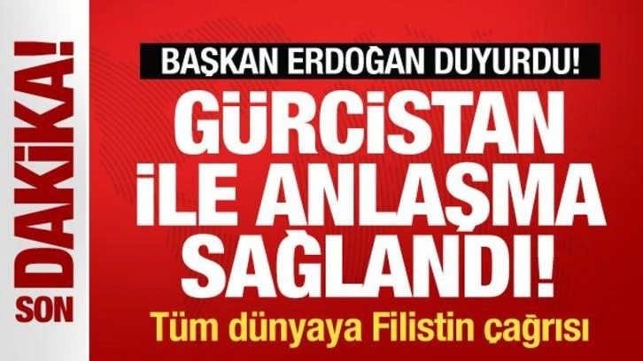 Başkan Erdoğan duyurdu! Gürcistan ile anlaşma sağlandı! Tüm dünyaya Filistin çağrısı