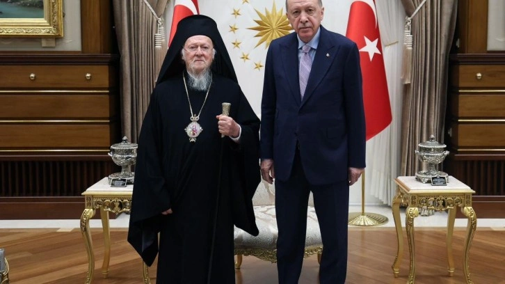 Başkan Erdoğan, Fener Rum Patriği Bartholomeos'u kabul etti