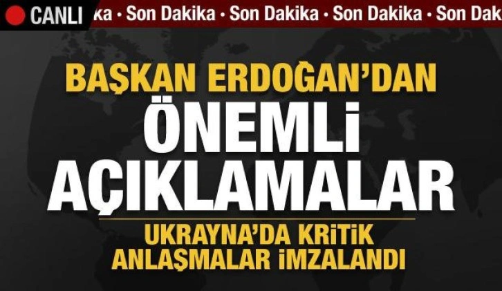 Başkan Erdoğan ve Ukrayna Devlet Başkanı Zelenskiy ortak basın toplantısı düzenliyor