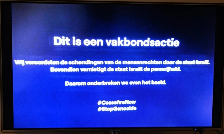 Belçika'nın VRT televizyonu, Eurovision'un final yayını sırasında İsrail'i protesto e