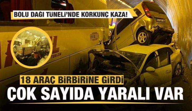 Bolu Dağı Tüneli'nde kaza: 18 araç birbirine girdi! Çok sayıda yaralı var