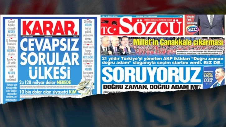 Bu da manşet ittifakı... Davutoğlu'nun gazetesi de Sözcü'leşti!