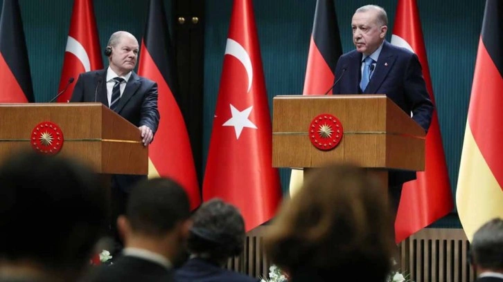 Cumhurbaşkanı Erdoğan Almanya Başbakanı Olaf Scholz ile görüştü