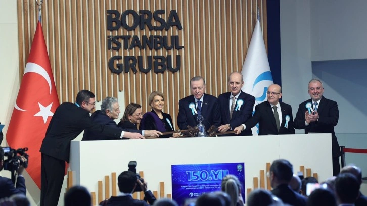 Cumhurbaşkanı Erdoğan borsanın gongunu Tansu Çiller ile birlikte çaldı
