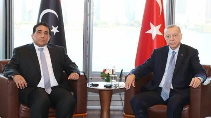 Cumhurbaşkanı Erdoğan, Libya Başkanlık Konseyi Başkanı Menfi'yi kabul etti