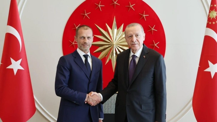 Cumhurbaşkanı Erdoğan, UEFA Başkanı Aleksander Ceferin'i kabul etti