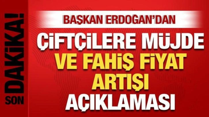 Cumhurbaşkanı Erdoğan'dan çiftçilere yeni müjde ve fahiş fiyat artışı açıklaması