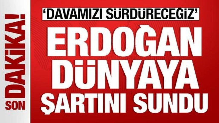 Cumhurbaşkanı Erdoğan'dan dünyaya Filistin mesajı: Barış için şarttır!