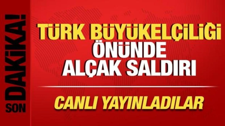 Danimarka'da Türk Büyükelçiliği önünde alçak saldırı! Canlı yayınladılar