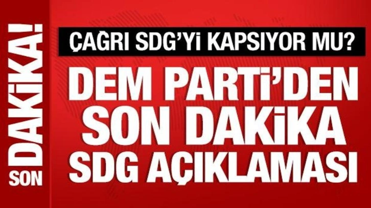 DEM Parti'den SDG açıklaması