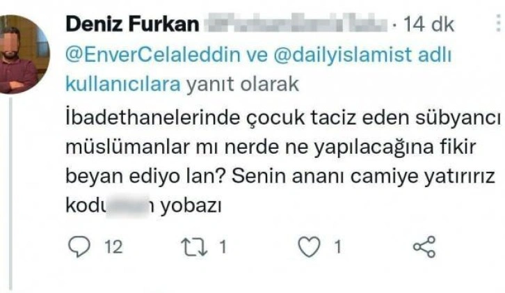 Deniz Furkan T. Müslümanlara hakaret ve küfürler yağdırmıştı! Soruşturma başlatıldı