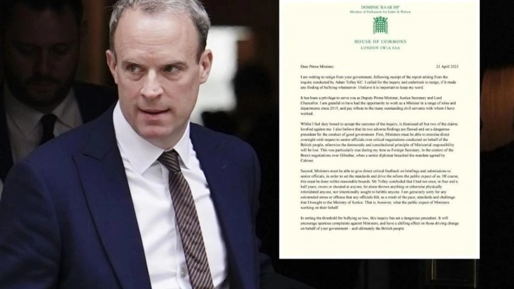 Dominic Raab görevinden istifa etti