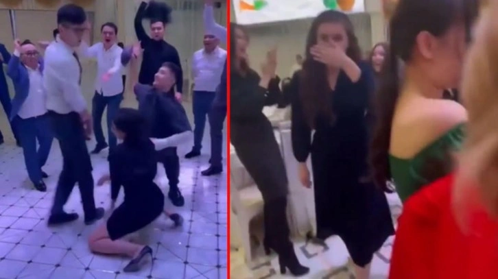 Düğünde twerk yapmak isteyen kadının eteği açıldı, salondakiler dondu kaldı