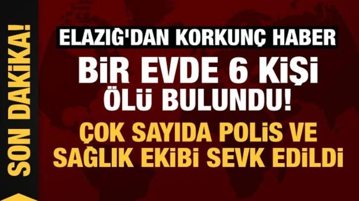 Elazığ'dan korkunç haber: Bir evde 6 kişi ölü bulundu!