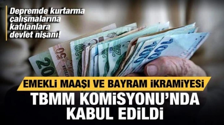 Emekli maaşı zammı ve bayram ikramiyesi TBMM Komisyonu'nda kabul edildi!