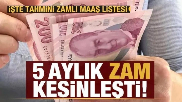 Emekli ve memurlar için 5 aylık zam kesinleşti! İşte tahmini yeni zamlı maaş listesi