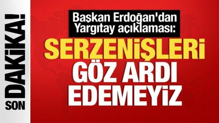 Erdoğan'dan son dakika Yargıtay açıklaması: Serzenişleri elbette göz ardı edemeyiz