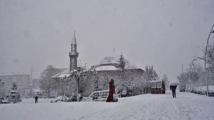 Erzurum'da kar yağışı nedeniyle okullar bir gün tatil edildi