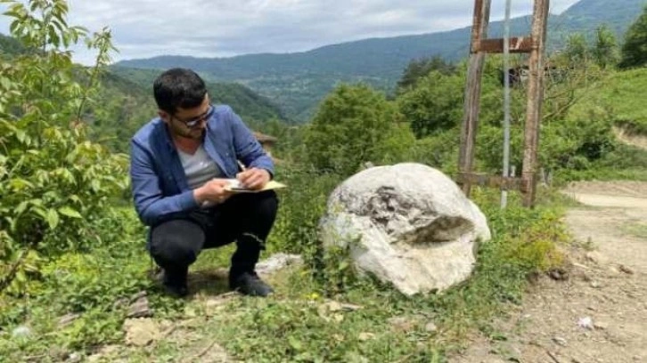 Heyelan sonrası toprağın içinden tarihi eser çıktı