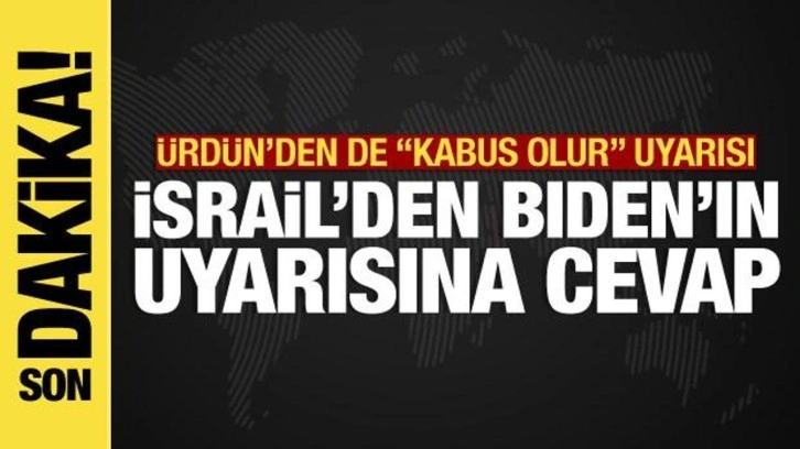 İsrail-Filistin savaşından son dakika: İsrail'den Biden'ın 