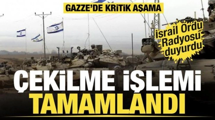 İsrail ordusunun Netzarim Koridoru'ndan çekilme işlemi tamamlandı