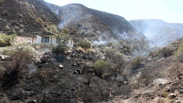 Kayseri'de, Yılan Dağı eteklerinde yangın