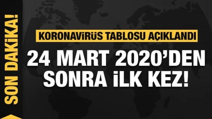 Koronavirüs tablosu açıklandı! 24 mart 2020'den sonra ilk kez