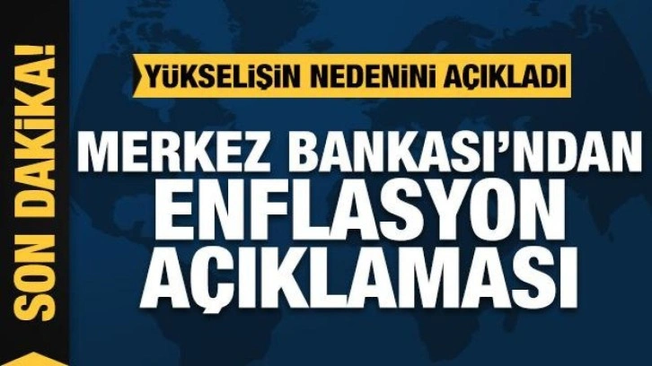 Merkez Bankası'ndan enflasyon açıklaması! Yükselişin nedenini açıkladı