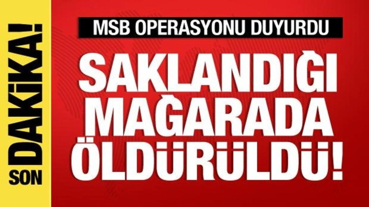 MSB operasyonu duyurdu! Saklandığı mağarada öldürüldü