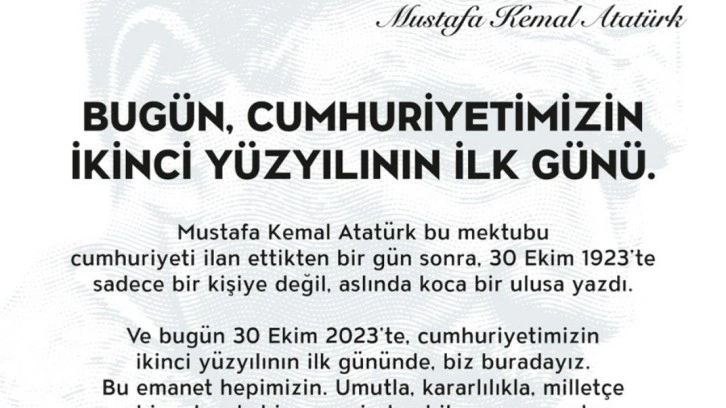 Nef’ten Cumhuriyet’in ikinci yüzyılına mektup