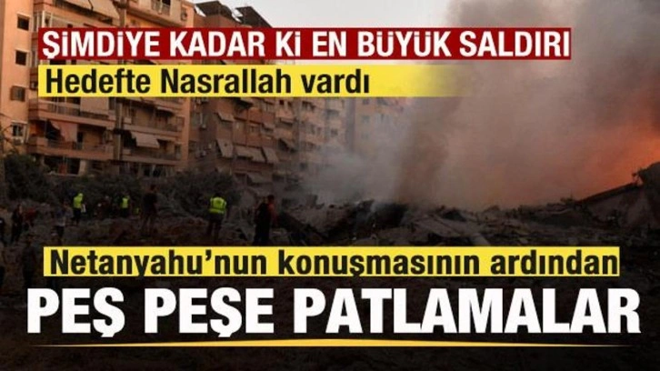 Netanyahu’nun konuşmasının ardından peş peşe patlama sesleri! Hedefte Nasrallah vardı