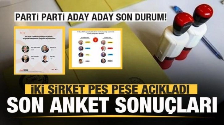 Optimar ve Areda Survey peş peşe anket paylaştı! Parti parti, aday aday son durum