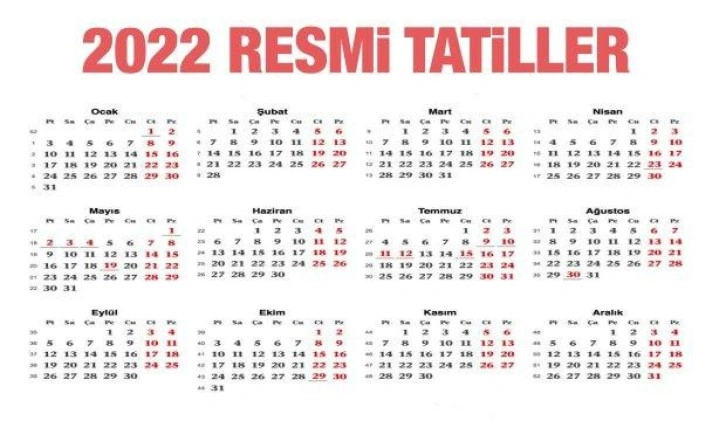 Resmi tatil günleri! (2022) Ramazan ve Kurban Bayramı tatili gün sürecek?