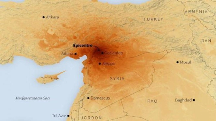 Reuters paylaştı: İşte 7,4'lük depremin haritası